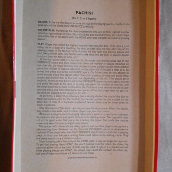 Vintage 1969 Whitman Pachisi: A Game of India #4728 No Shaker Cup - Picture 6 of 9